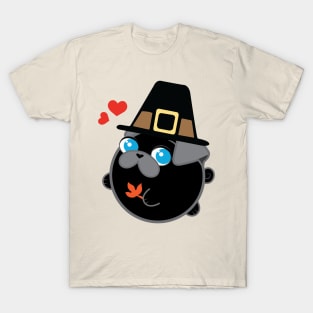 Poopy the Pug Puppy - Thanksgiving T-Shirt